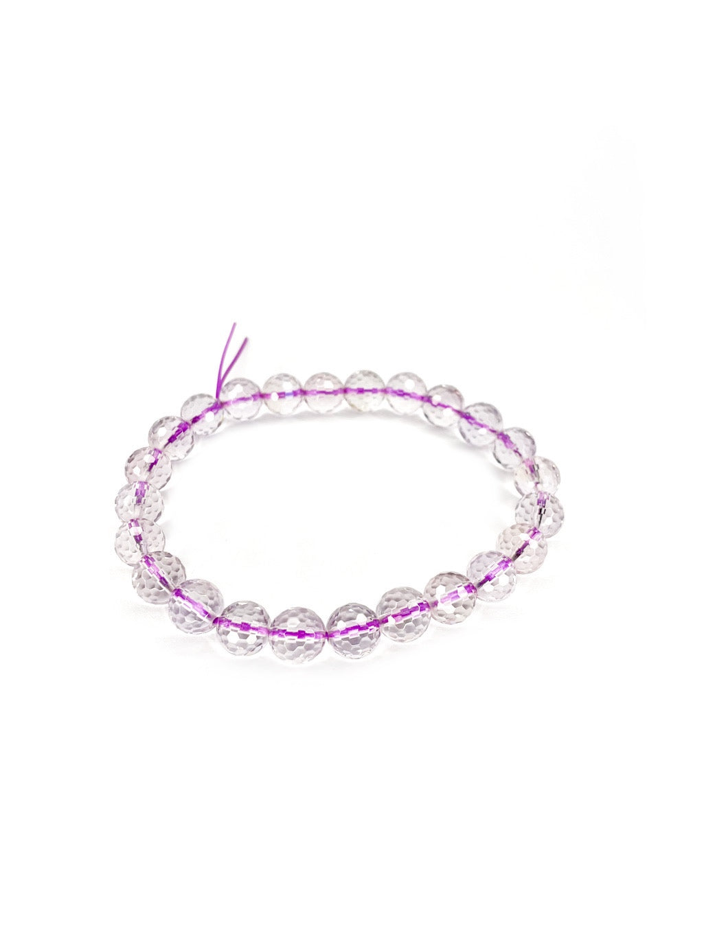 Amethyst faceted crystal bracelet - 6mm