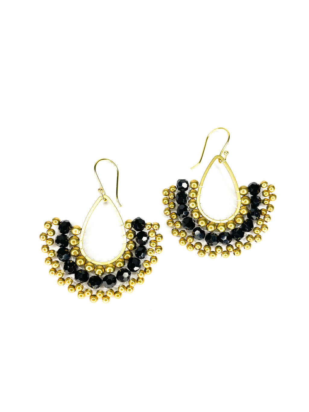 Brass half circle earrings - various colours