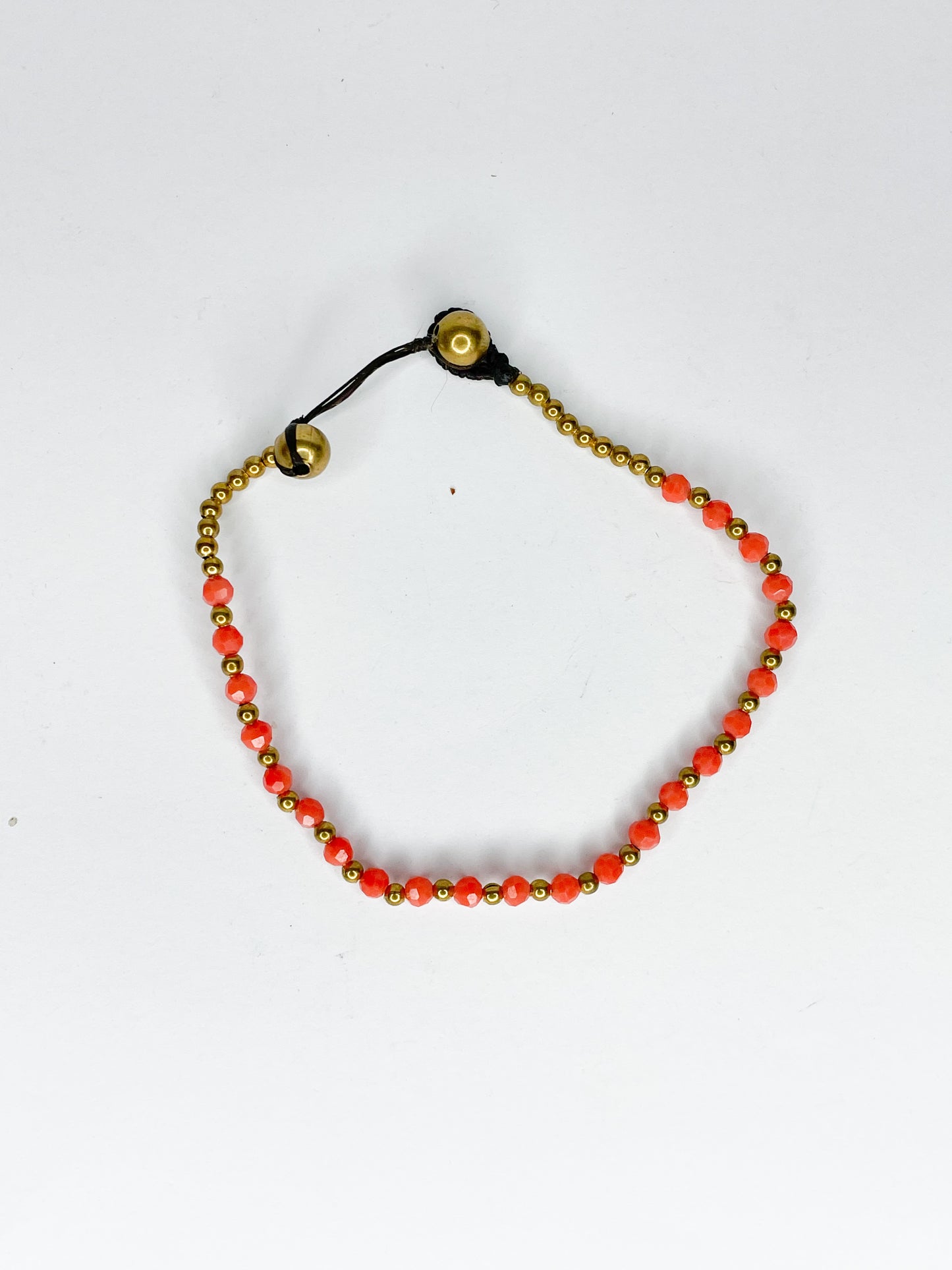❤Stone and brass beaded bracelet - various colours