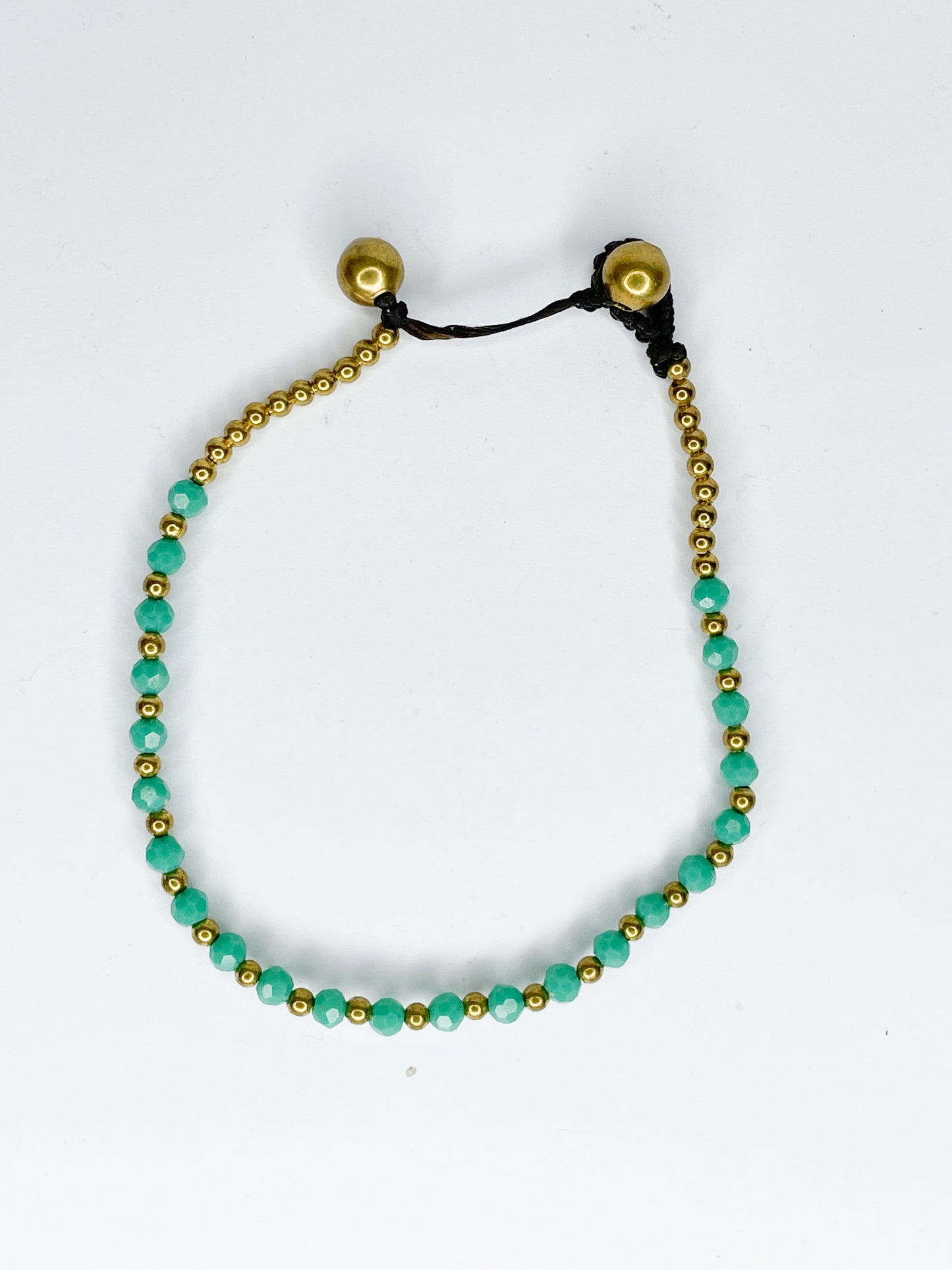 ❤Stone and brass beaded bracelet - various colours