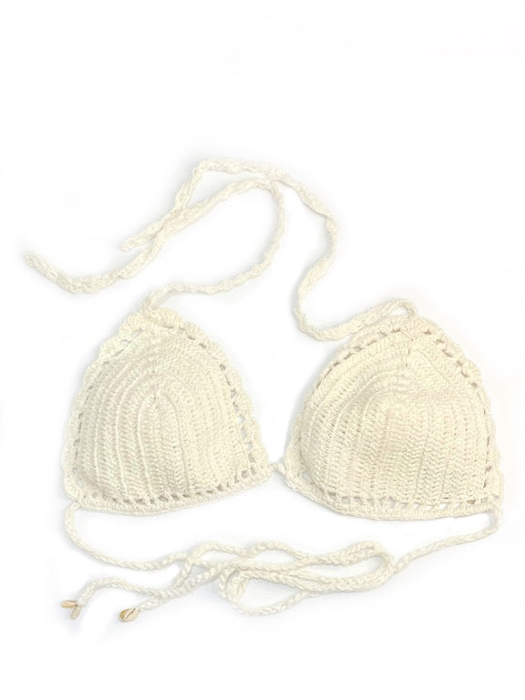 ❤ Triangle crochet bikini top