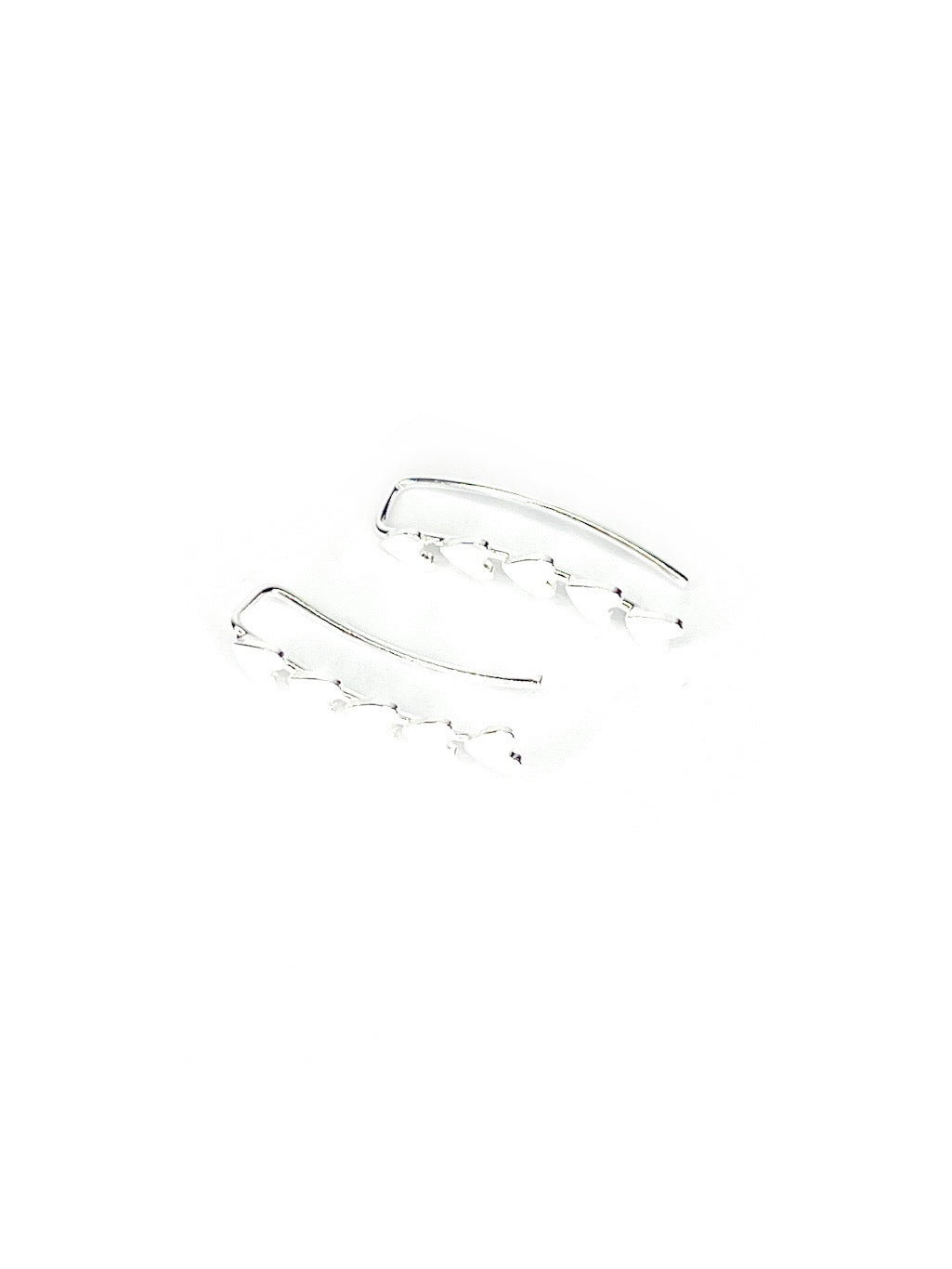 Silver earrings with heart detail