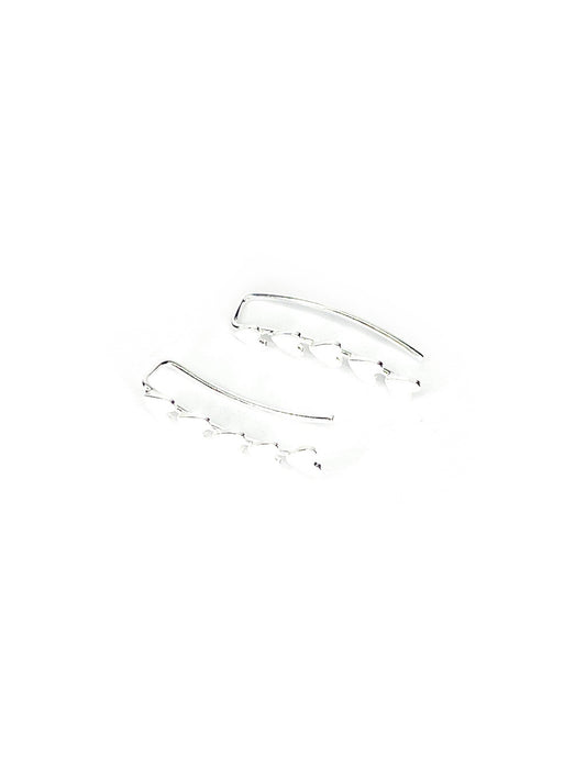 Silver earrings with heart detail