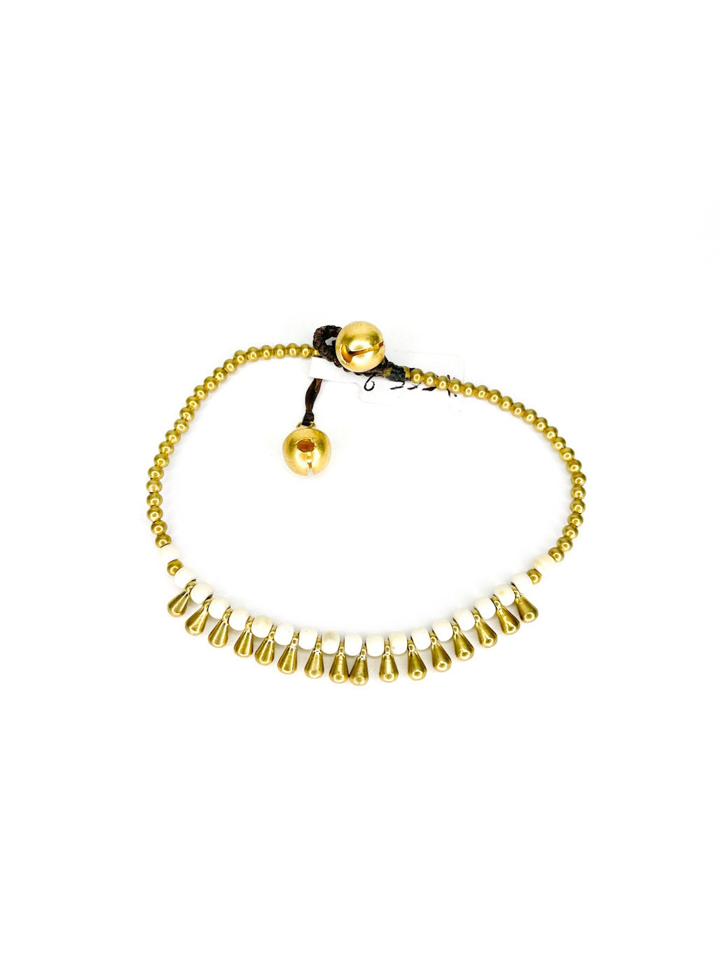 Stone and brass teardrop beaded bracelet - various colours