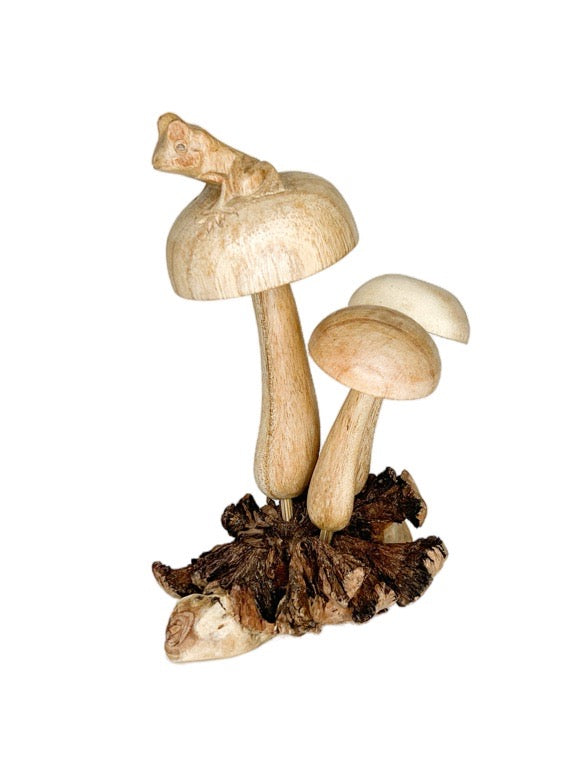 Froggy's Wooden mushrooms. 18cm