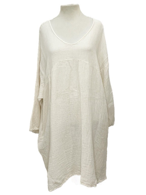 ❤Cotton oversized v-neck dress - various