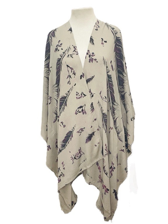 Sarong jacket with wings- light brown
