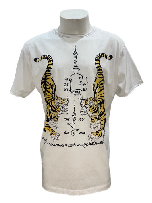 "Tigers" white cotton tee shirt - Medium 54cm 1/2 chest