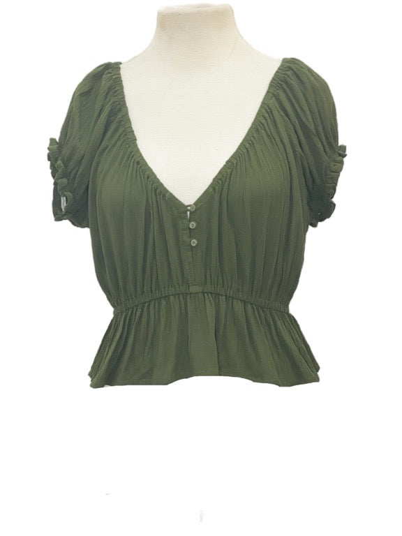 Off the shoulder top with buttons - various