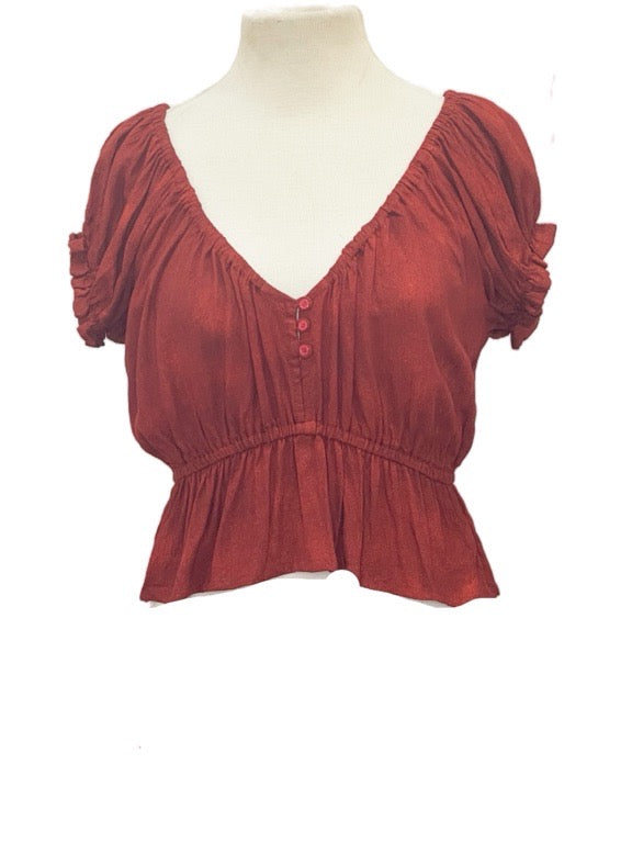 Off the shoulder top with buttons - various