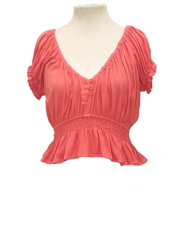 Off the shoulder top with buttons - various