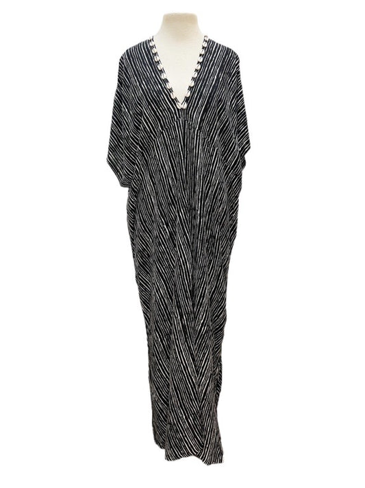 ❤Giorgia printed & plain dress with cowry trim - various