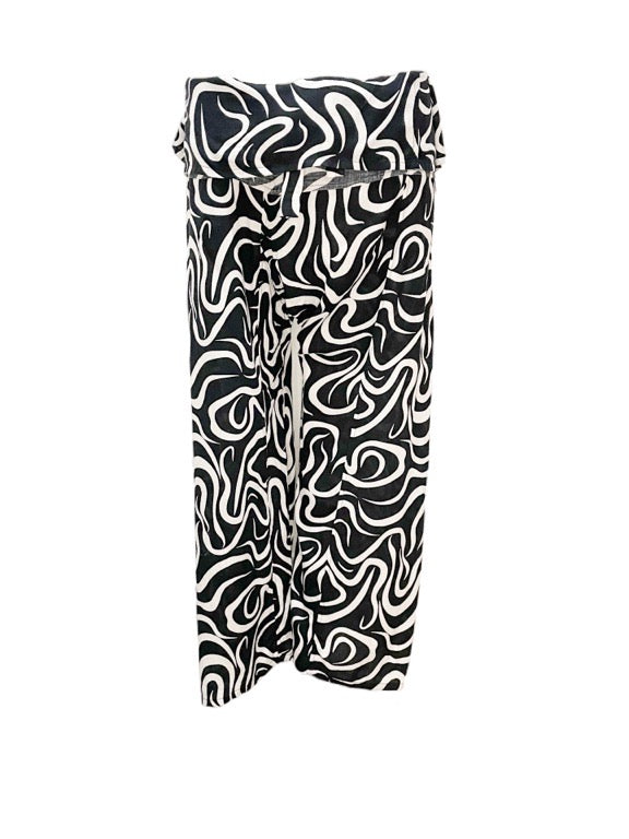 Waist fold-over fisherman's tie pants