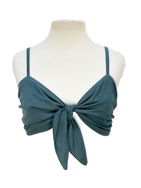 Front tie bra top plain colours - various