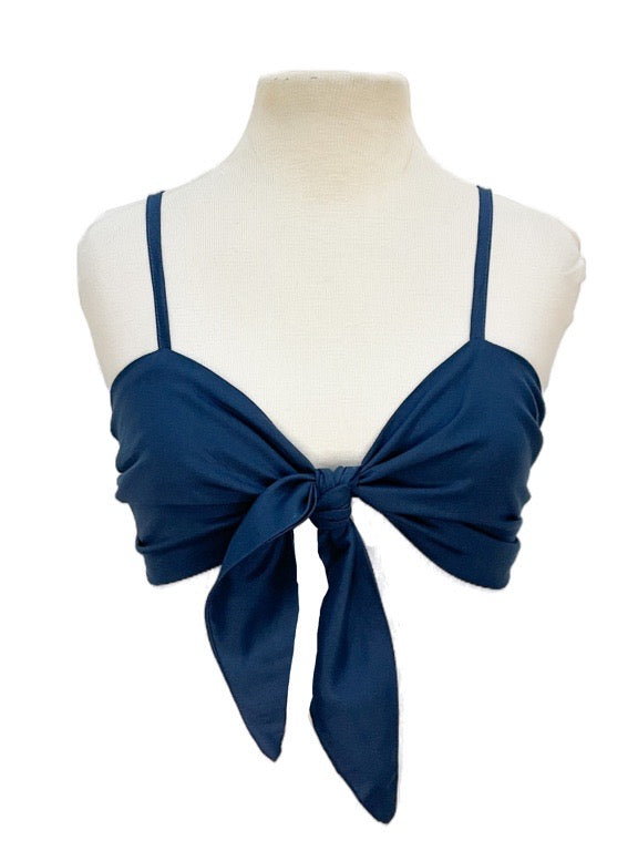 Front tie bra top plain colours - various
