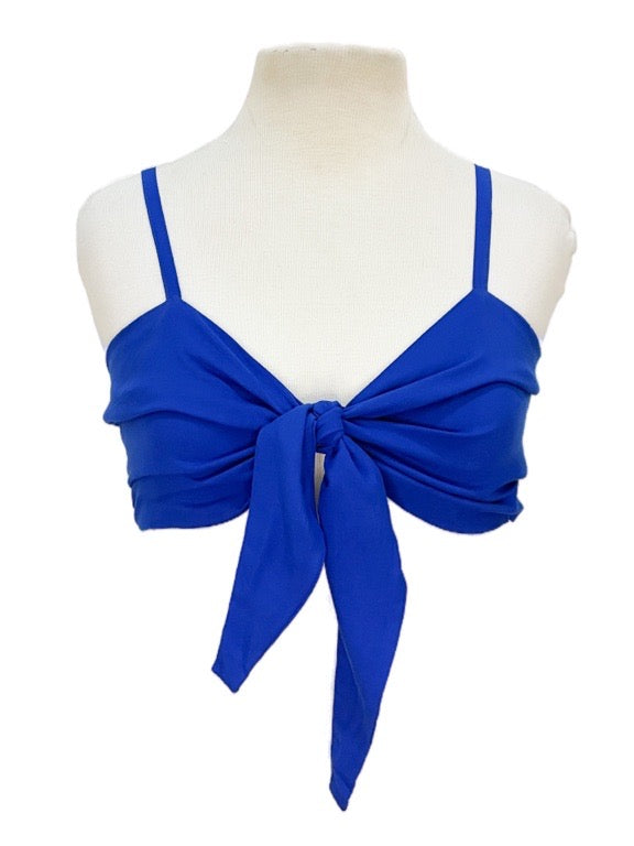 Front tie bra top plain colours - various