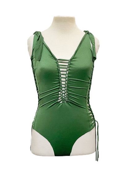 Plaited one piece swimsuit - various