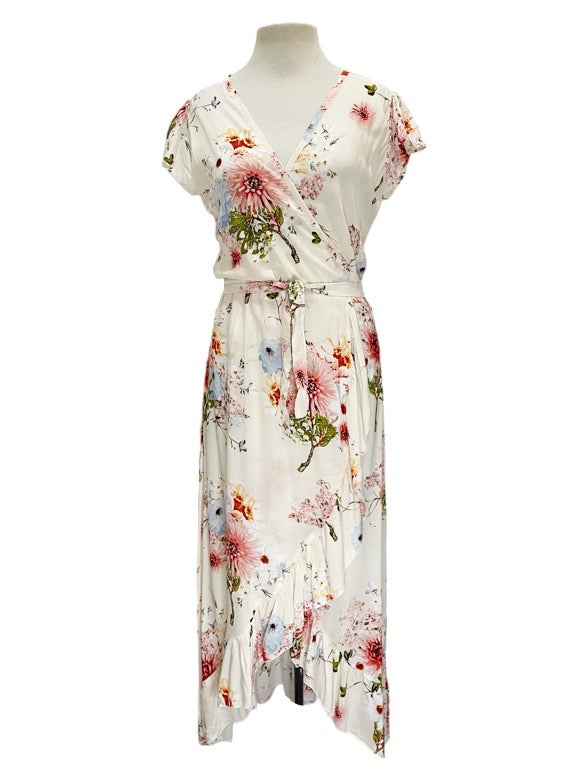 Farah Long Wrap Dress Short sleeve - various