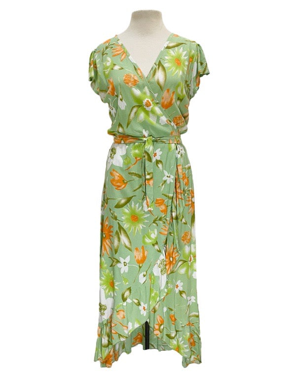 Farah Long Wrap Dress Short sleeve - various