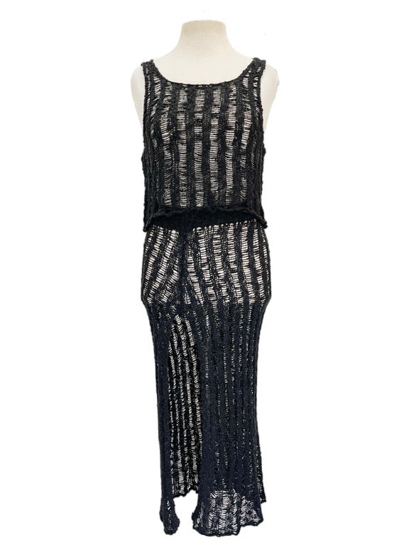 Long knitted skirt & top set - various