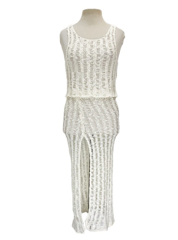 Long knitted skirt & top set - various