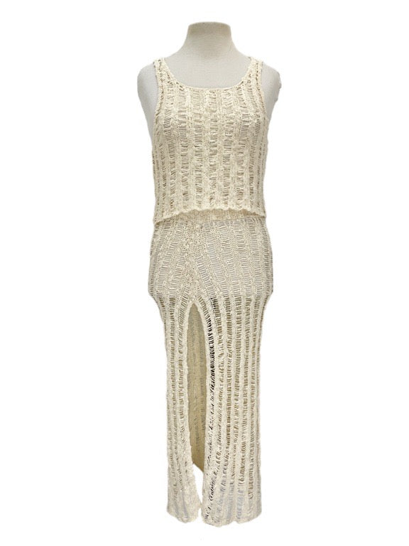 Long knitted skirt & top set - various