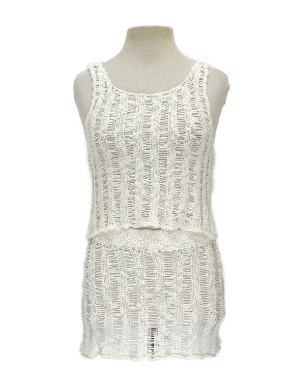 Short knitted skirt & top set - various