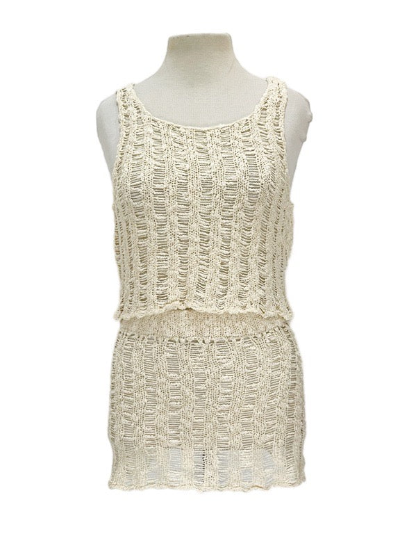 Short knitted skirt & top set - various