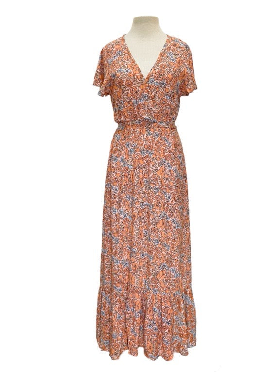 Mock wrap dress long - various