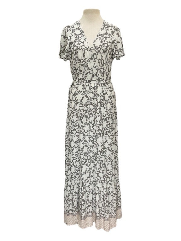 Mock wrap dress long - various