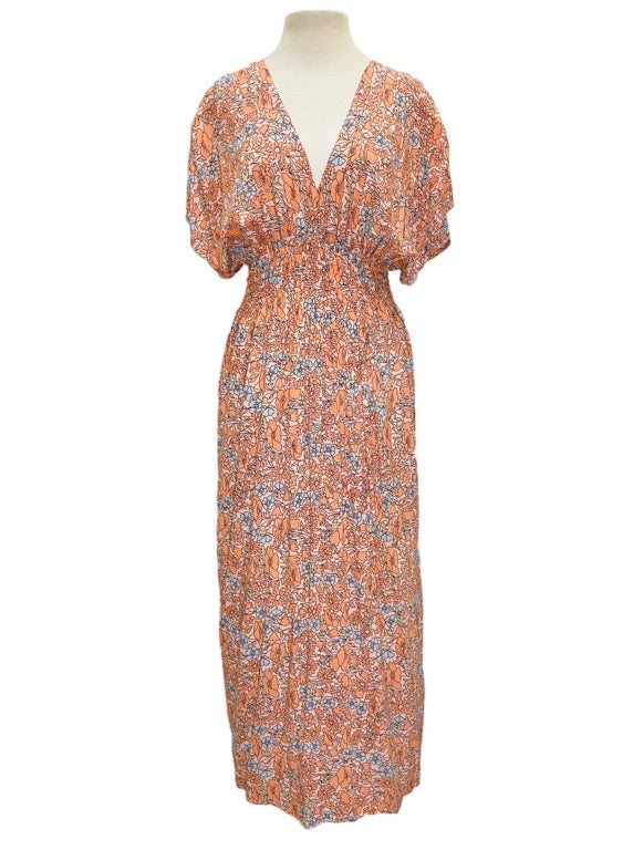 Lia double V dress with waist ruching - various