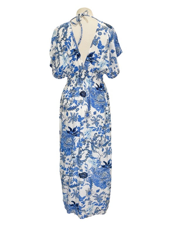 Lia double V dress with waist ruching - various
