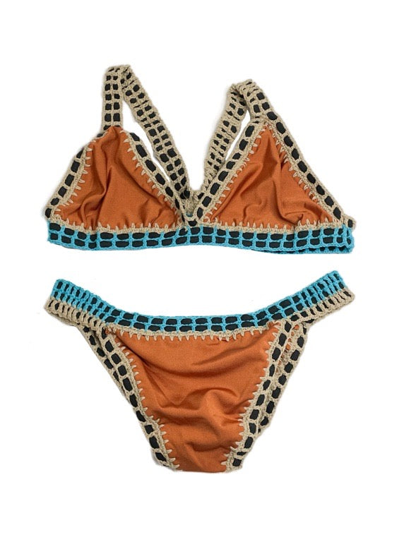 Bikini with contrast crochet trim - various