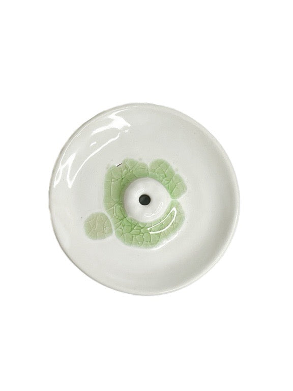 Ceramic incense holder with 5mm hole for thicker incense 9cm diameter - various