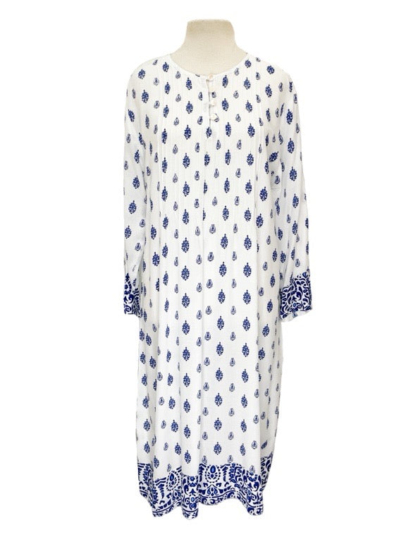 Pin-tuck Long sleeve dress - various