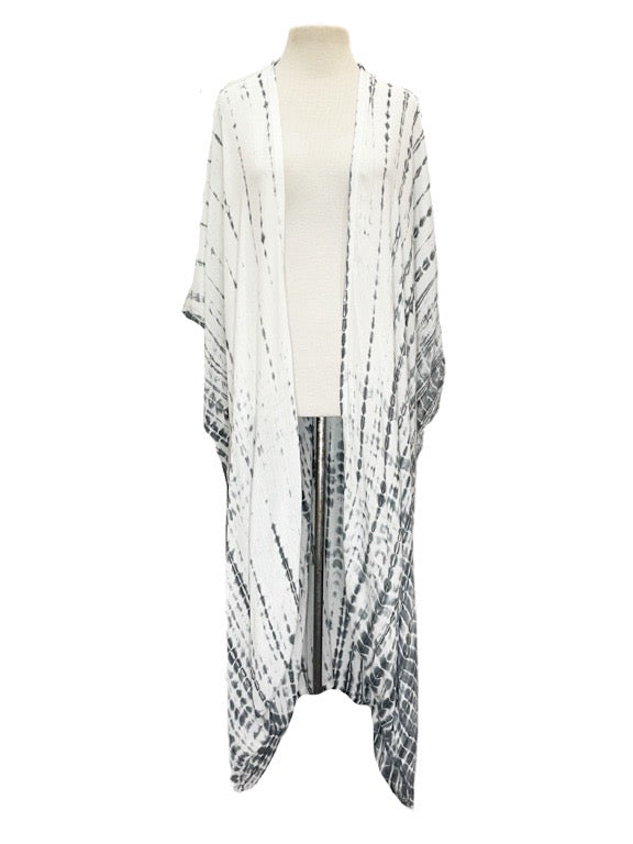 Kimono jacket long with belt - various