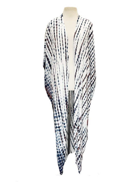 Kimono jacket long with belt - various