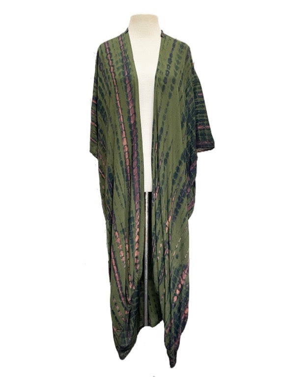 Kimono jacket long with belt - various