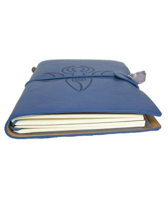 Leather journal with crystal trim