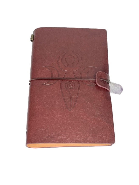 Leather journal with crystal trim