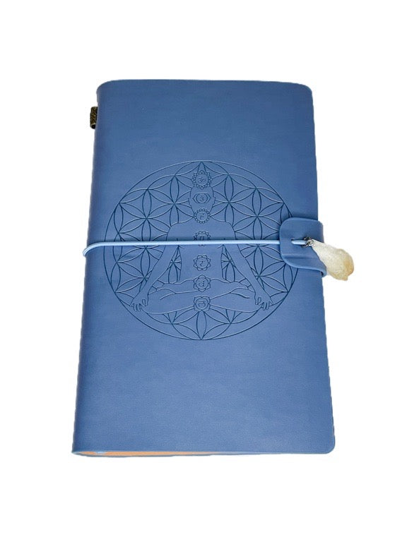 Leather journal with crystal trim
