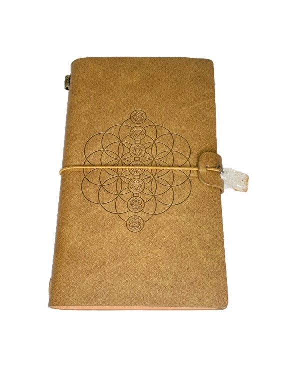 Leather journal with crystal trim