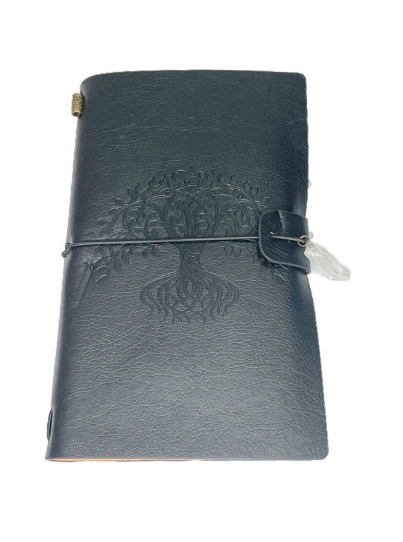 Leather journal with crystal trim