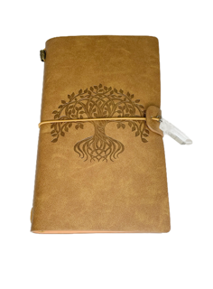 Leather journal with crystal trim