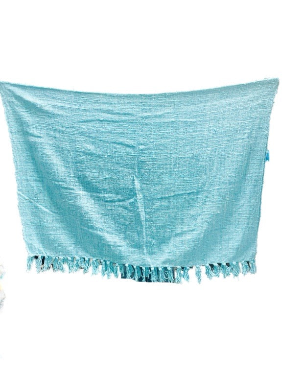 ❤Cotton & ramie throw with tassels - various