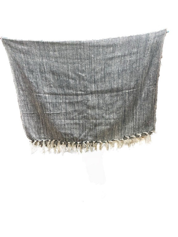 ❤Cotton & ramie throw with tassels - various