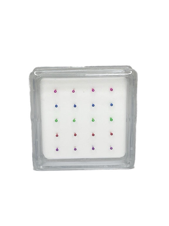 Plain colourful nose pins - various colours