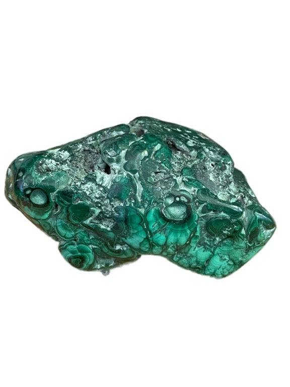 Green crystal rock on a white background