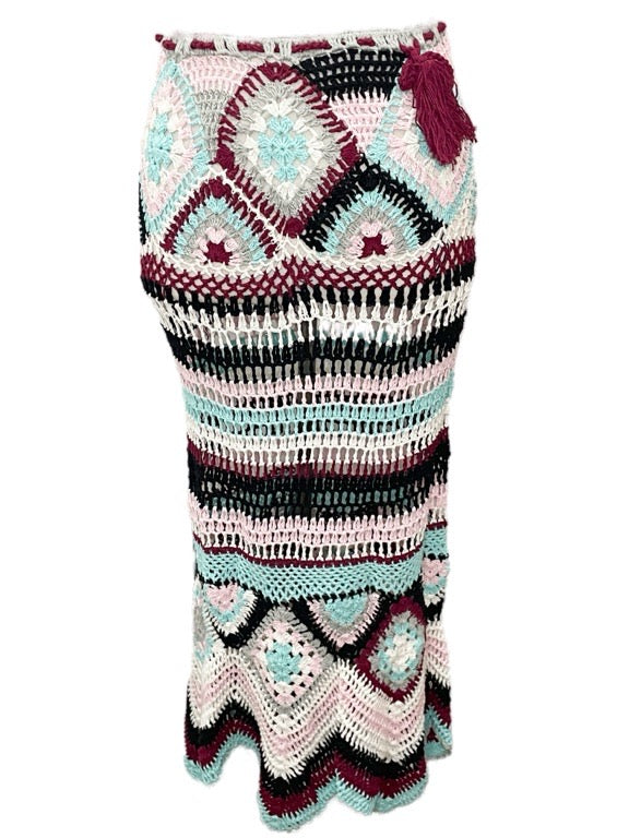 Long crochet skirt