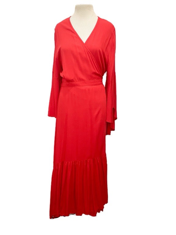 ❤Wrap dress with long flared sleeve - various
